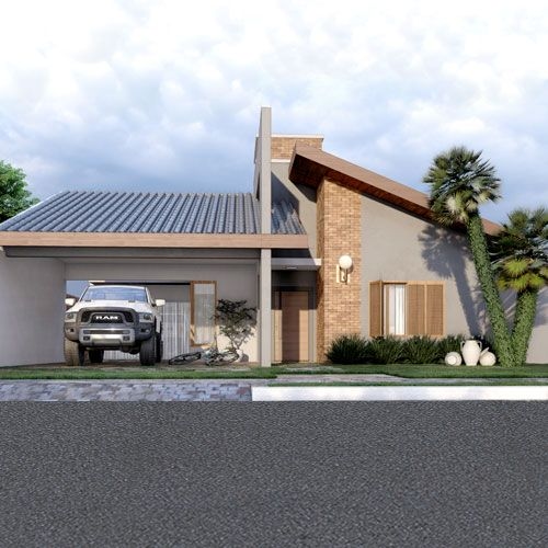 Four 3-bedroom house designs with exposed roofs, ideal for families.