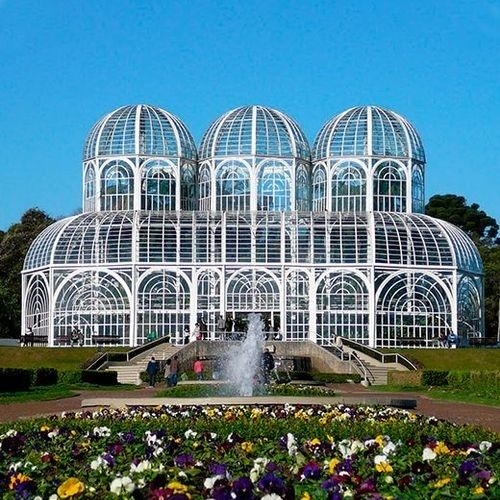 Curitiba Botanical Garden, one of the main tourist attractions of the city, with its Art Nouveau style glass greenhouse.