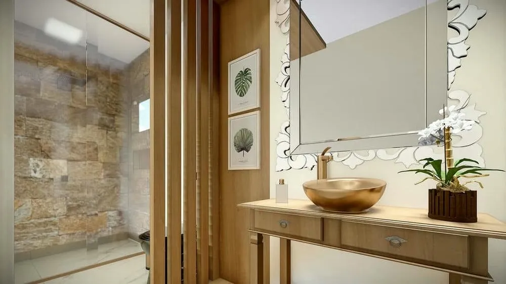 Baño con iluminación planificada y estilo contemporáneo, destacando líneas rectas y elegancia funcional, del Proyecto Nueva York.