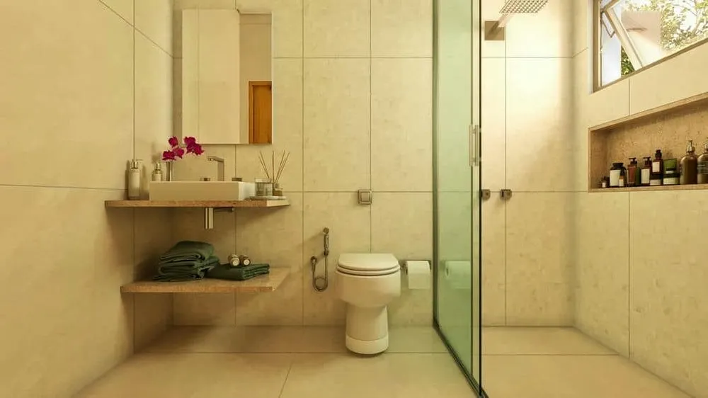 View of a clean and comfortable bathroom, with a focus on functionality and well-being, from the Medellin Project.