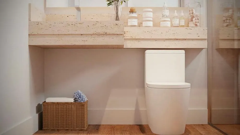 Compact bathroom with intelligent design, optimizing space for functionality and comfort, from the Madrid Project.