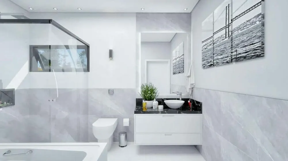Details of a cozy bathroom with rustic elements and wood, from the Barcelona Project.
