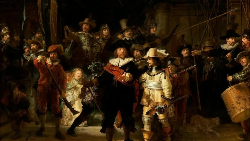 Pintura em estilo barroco com forte contraste de luz e sombra (chiaroscuro).