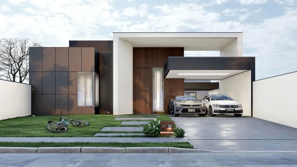Sophisticated facade of the Sydney Project, a single-story house with intelligent design and 3 bedrooms.