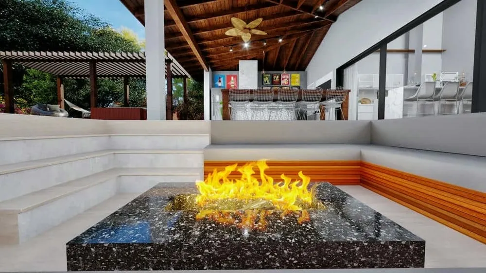 Fachada moderna de uma casa com telhado aparente, exemplificando o equilíbrio entre o clássico e o contemporâneo.