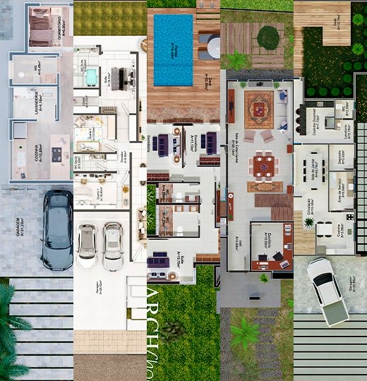 Models of floor plans for 15x30 lots with modern and efficient designs.