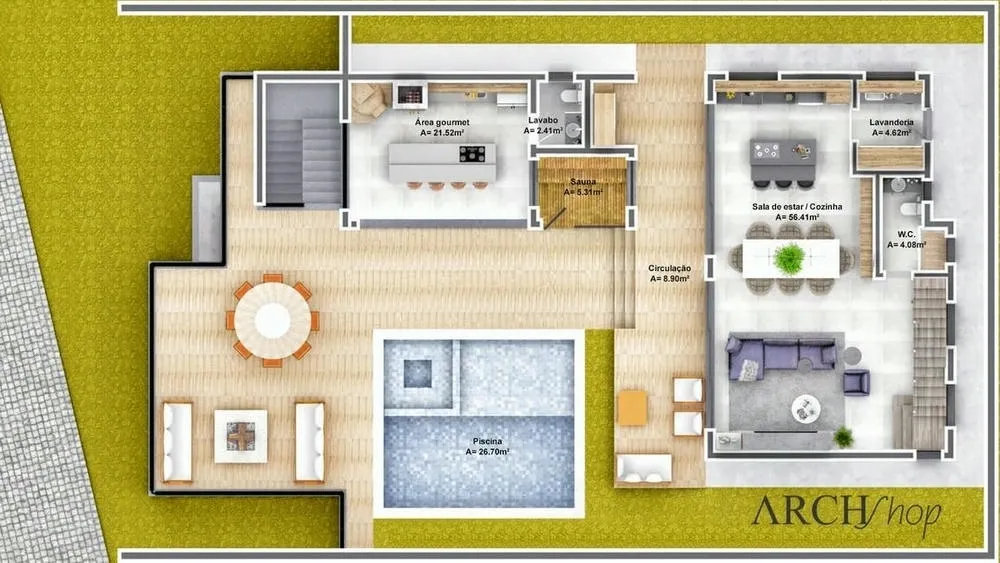 Four-bedroom, four-suite house plans with modern facade and elegant design.