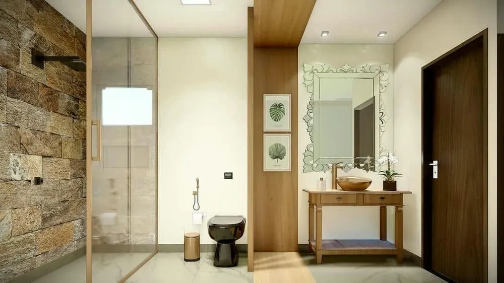 Functional bathroom with straight and elegant lines, optimizing space in a practical way, from the New York Project.