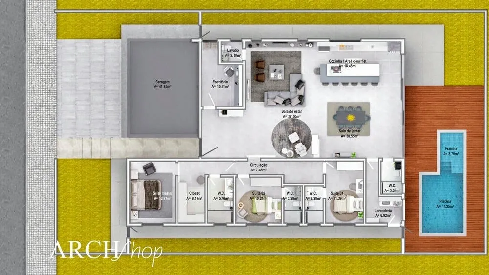Functional and stylish gourmet space, with a focus on practicality and contemporary design.