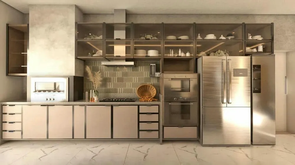 Gourmet with barbecue and outdoor living space, ideal for leisure and relaxation moments.