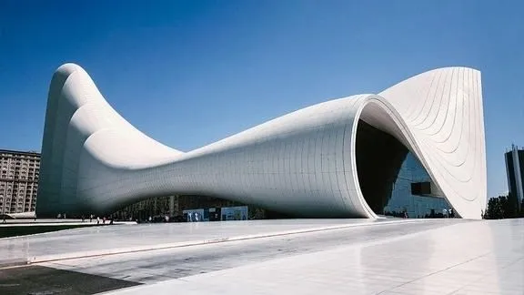 Heydar Aliyev Center in Baku, with its fluid design and soft curves, defying the laws of gravity.