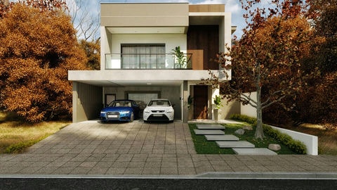 House plan with 3 bedrooms and pool.