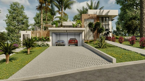House plan with 4 suites and spa.