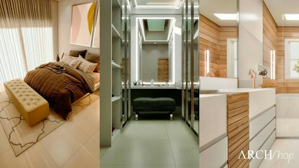Hydromassage in master suite bathroom with elegant and modern design, creating a private spa.