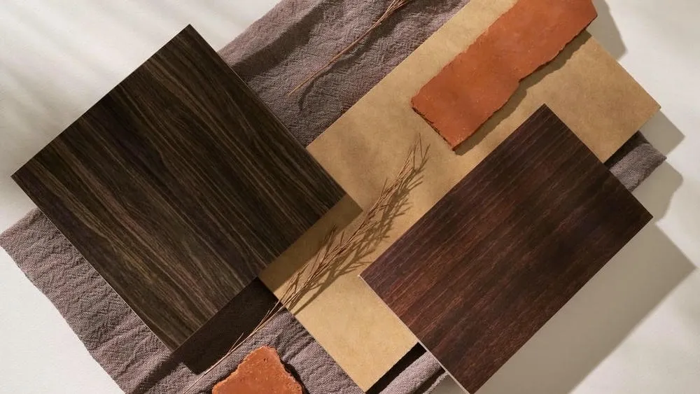 Samples of different textures and materials for finish and cladding.
