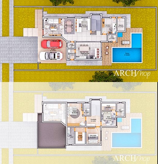 30 Modern Two-Story House Floor Plans