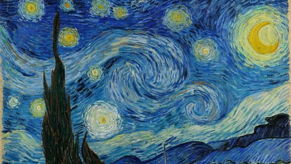 Reprodução de uma obra de arte famosa que exemplifica a aplicação consciente do círculo cromático.