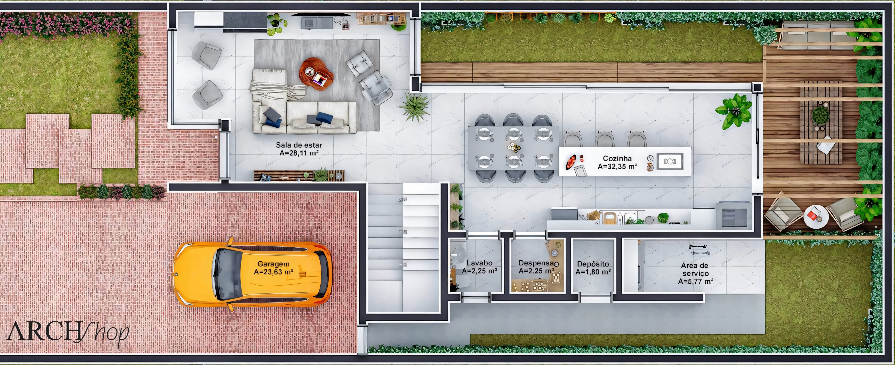 Plano de casa 10x25.