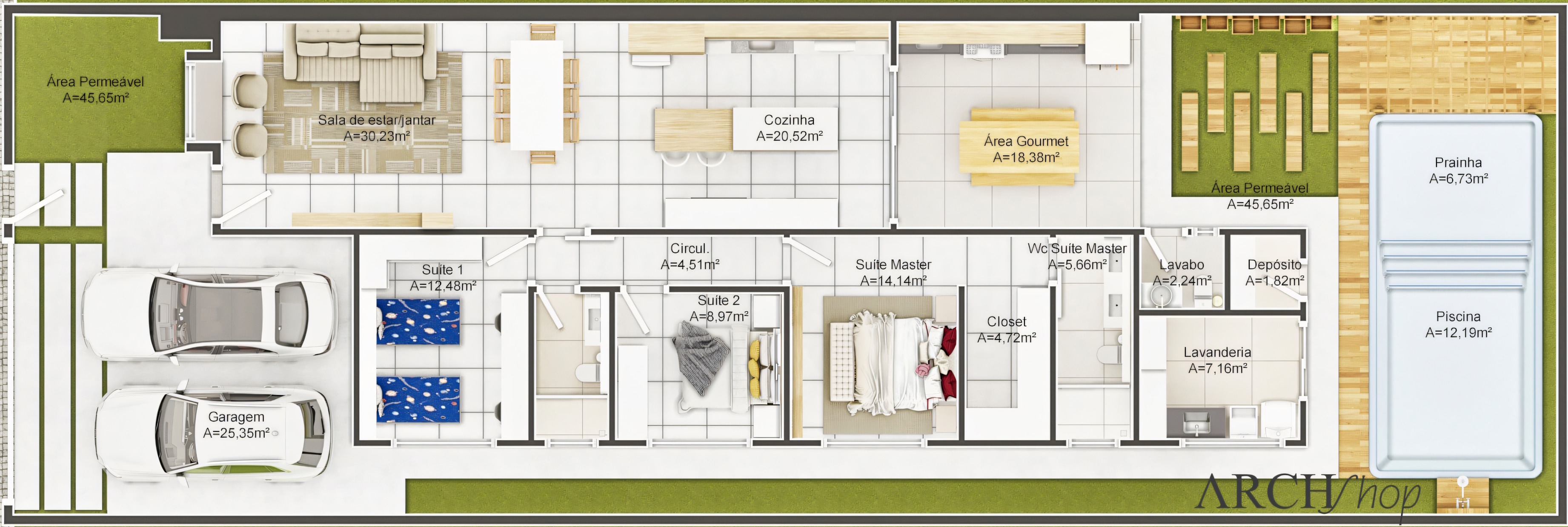 Planta de casa 10x30.