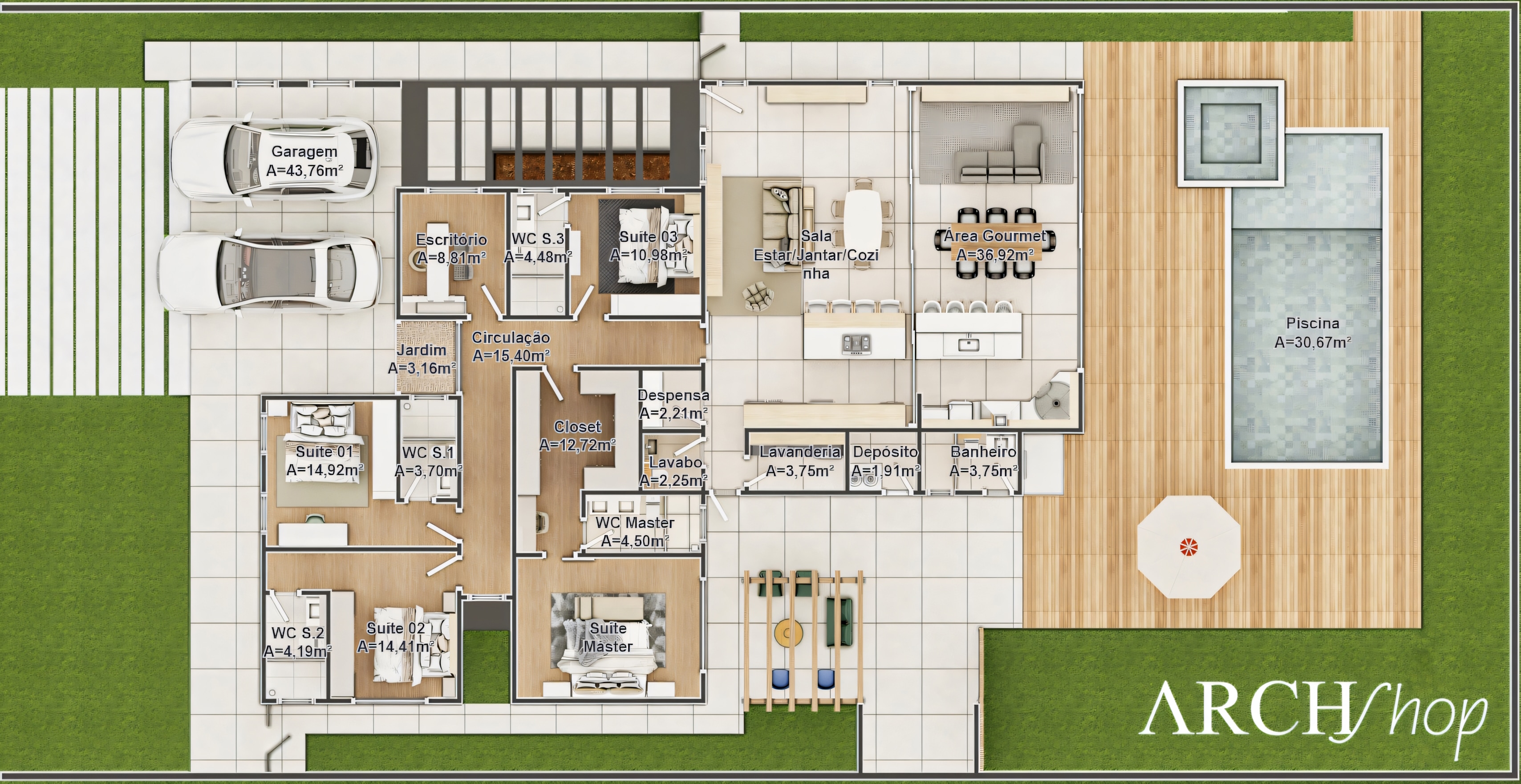Projeto de arquitetura 20x40.