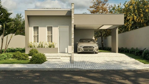 Ranch-style house project with open concept and 2 bedrooms.