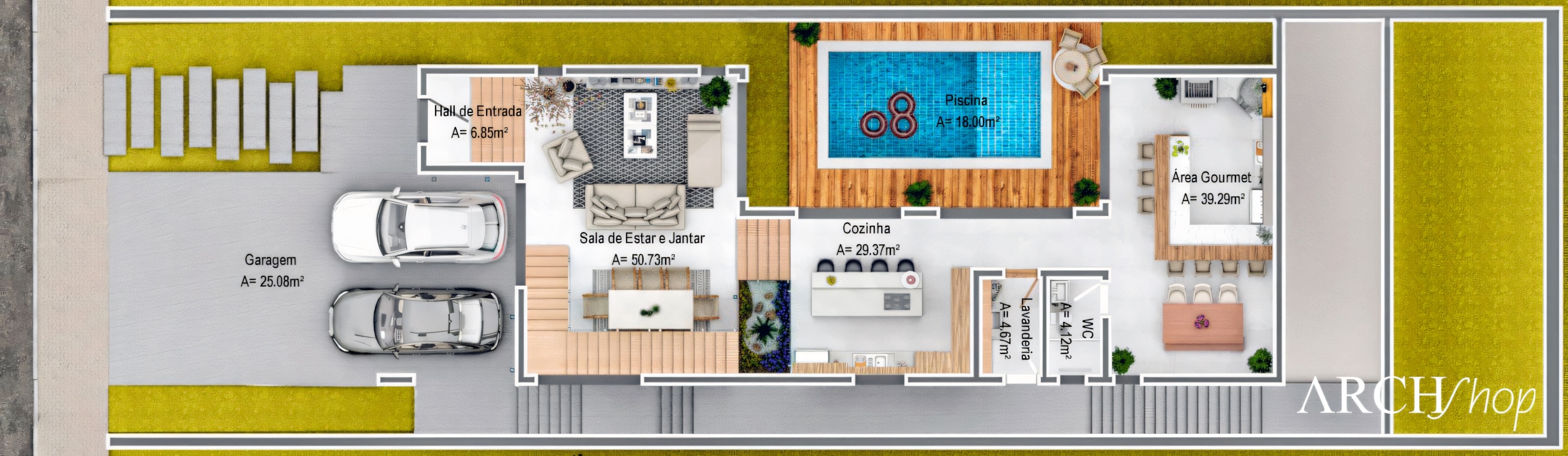 Ready-made house plan 12x37.