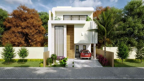 Ready-made project with 4 bedrooms and double-height ceiling.