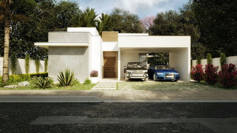 Ready-made project of a single-story house with 2 suites.