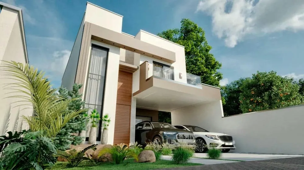 Upper floor plan of the Santiago Project, with the 3 suites and balcony.