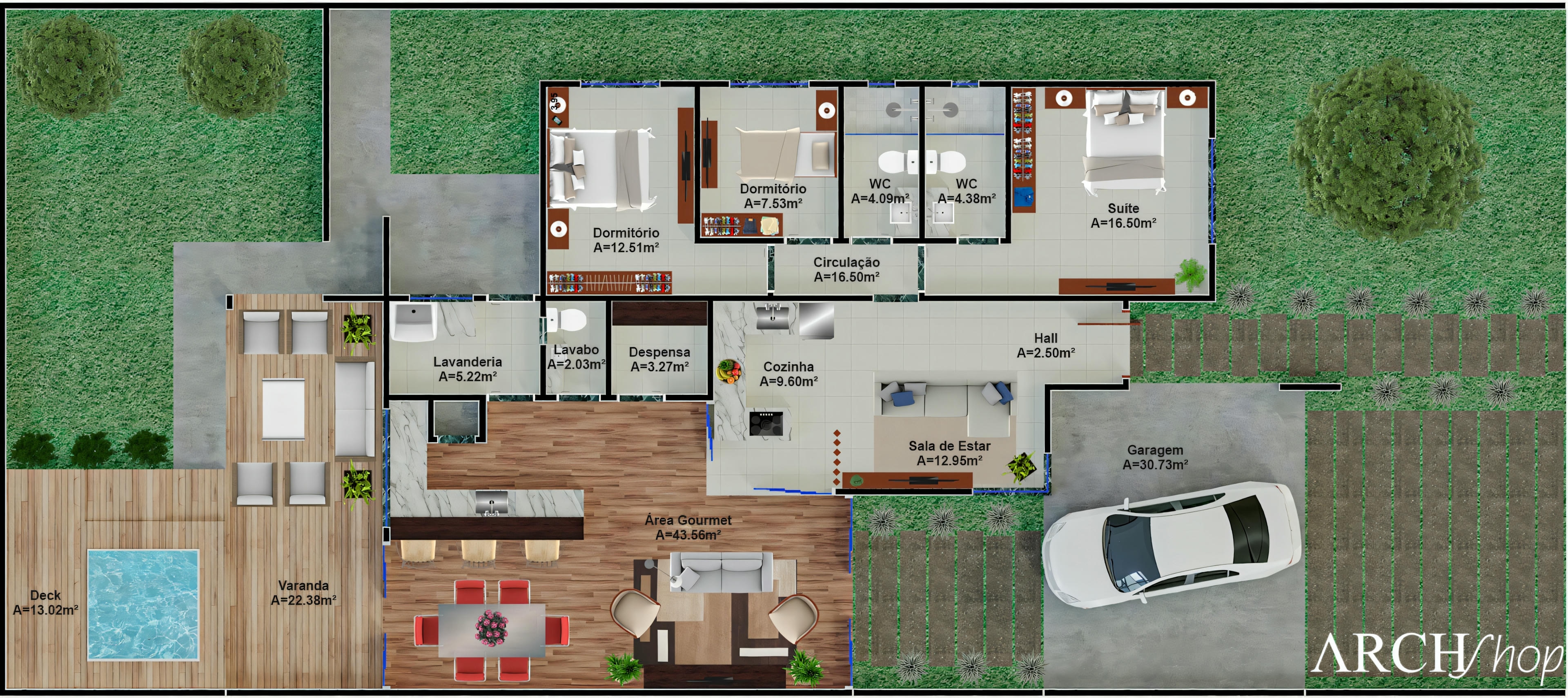 House plan 13x30.