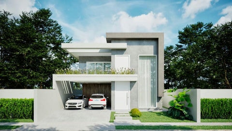 House Plan with 3 Bedrooms, Gourmet Area and Pool