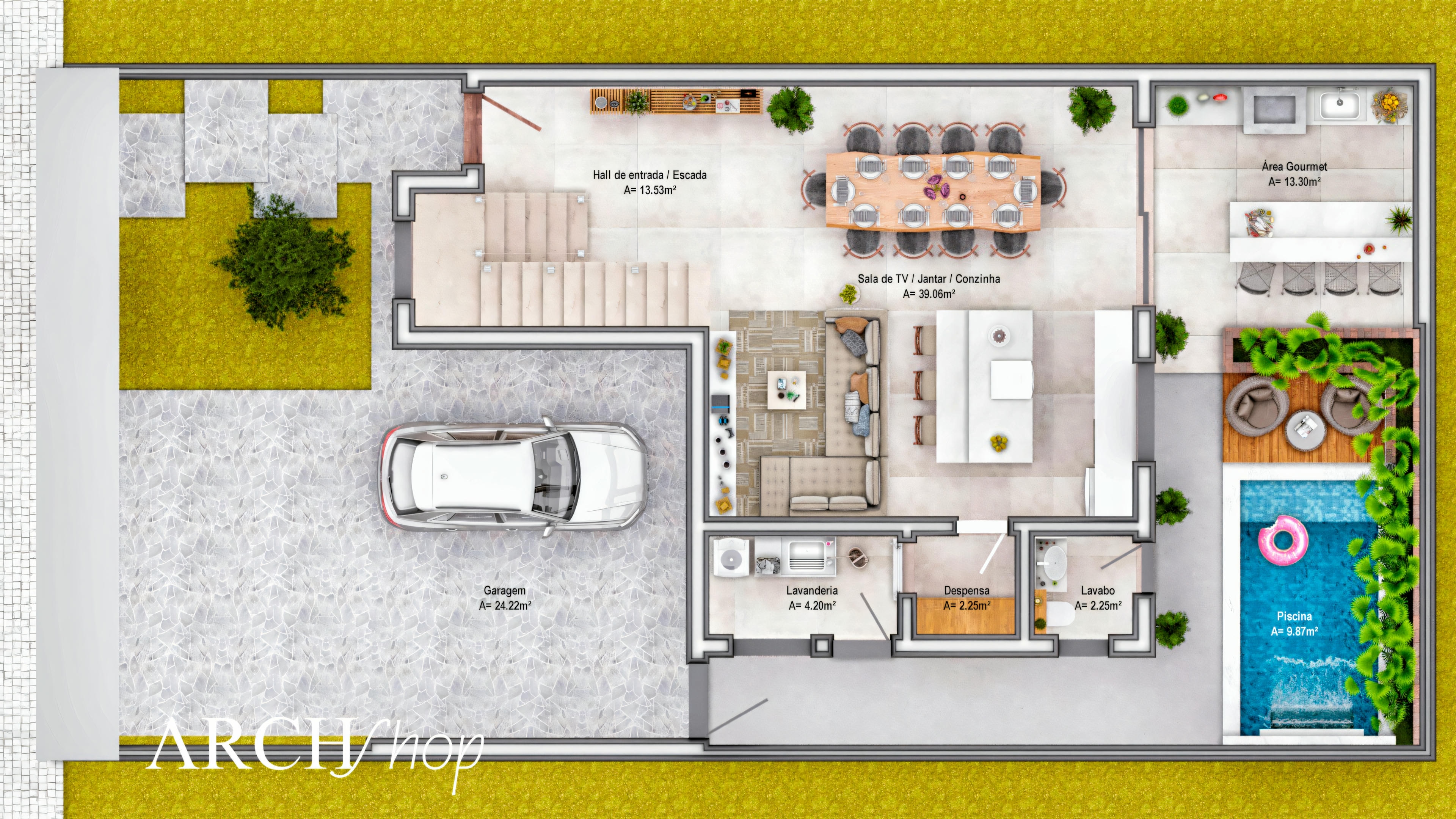 Two-story house project 10x20.