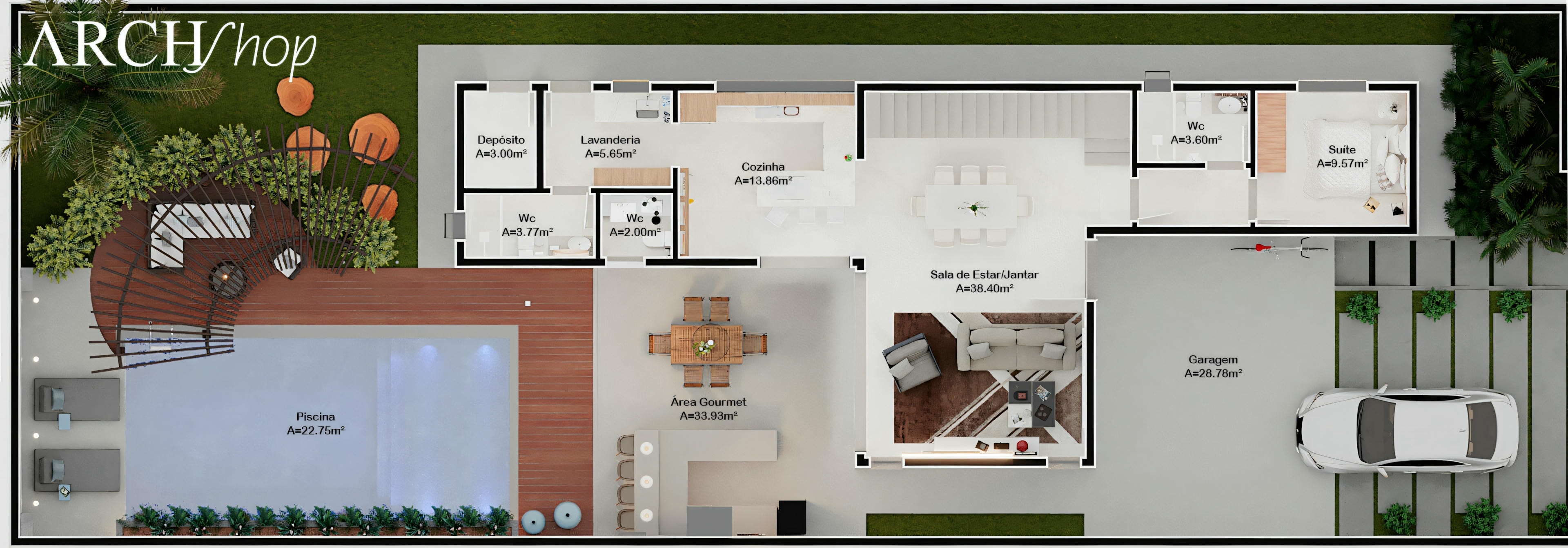 Two-story house project 12x35.
