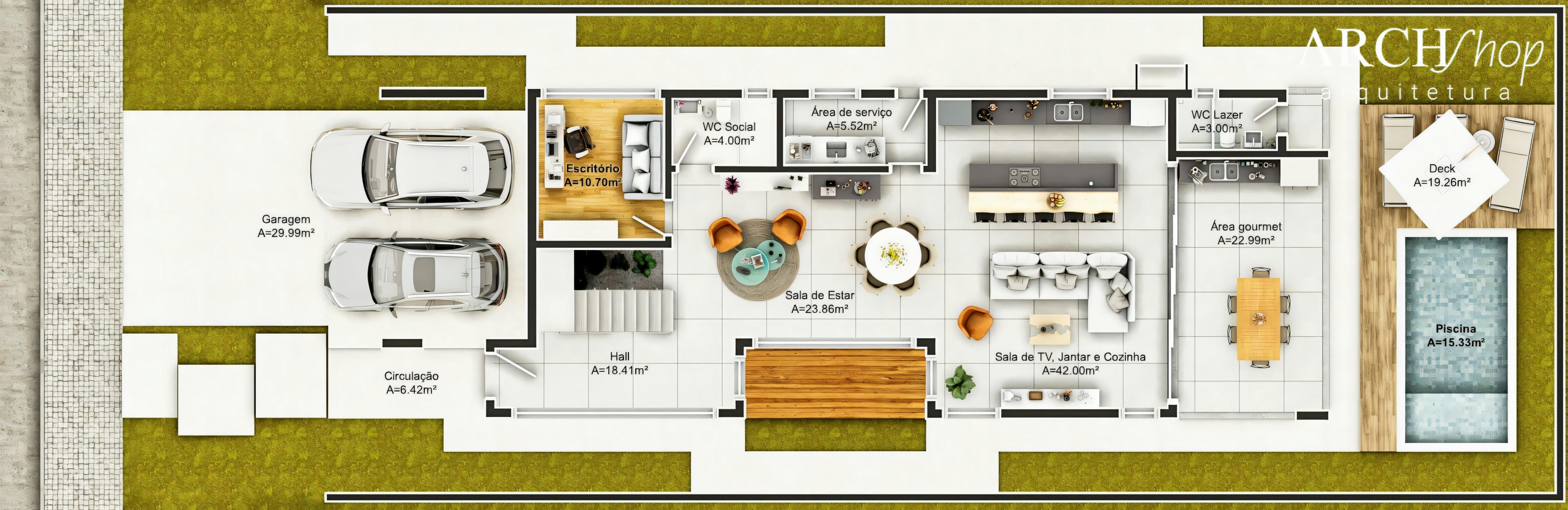 Two-story house project 12x35.