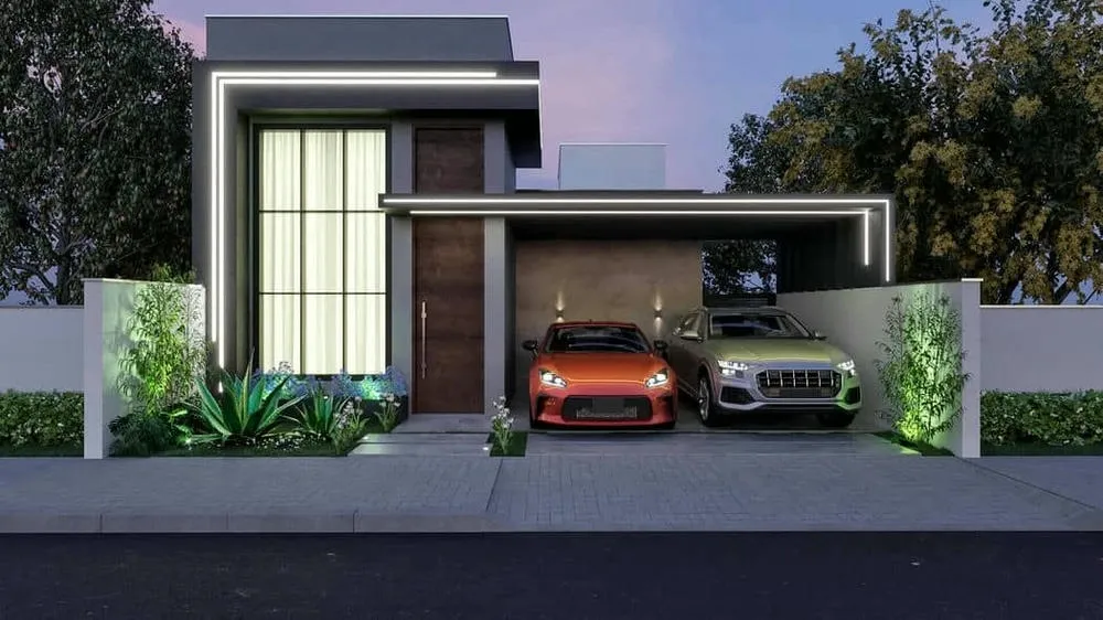 Humanized floor plan of the Valencia Project, showing the internal distribution for a 10x20 lot.